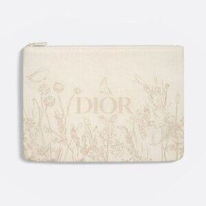 NIB 2024 Christian Dior Flower Cream Pouch Makeup Bag Cosmetic Pouch Case (AA11)